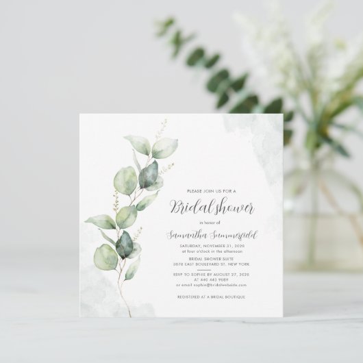 Elegant Eukalyptus Greenerity Brautparty (Stehend Vorderseite)