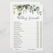 Elegant Eukalyptus Greenerity Brautparty Game (Vorne/Hinten)