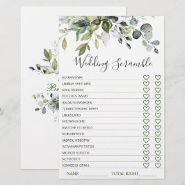 Elegant Eukalyptus Greenerity Brautparty Game