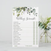 Elegant Eukalyptus Greenerity Brautparty Game (Stehend Vorderseite)