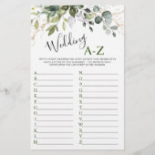 Elegant Eukalyptus Greenerity Brautparty Game (Vorderseite)