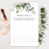 Elegant Eukalyptus Greenerity Brautparty Game