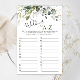 Elegant Eukalyptus Greenerity Brautparty Game