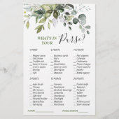 Elegant Eukalyptus Greenerity Brautparty Game (Vorderseite)