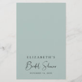 Elegant Eukalyptus Greenerity Brautparty Game (Rückseite)