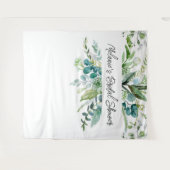 Elegant Eukalyptus Greenerity Brautparty Hintergru Wandteppich (Vorderseite (Horizontal))