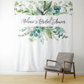 Elegant Eukalyptus Greenerity Brautparty Hintergru Wandteppich (Beispiel)