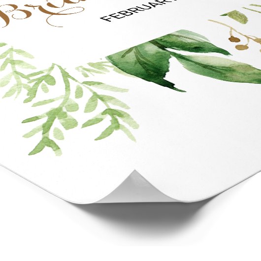 Elegant Eukalyptus Greenerity Brautparty Willkomme Poster (Ecke)