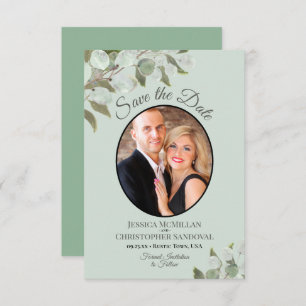 Elegant Eukalyptus Greenerity & Foto Mint Wedding Save The Date