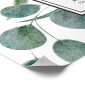 Elegant Eukalyptus Greenerity Hochzeit Poster (Ecke)