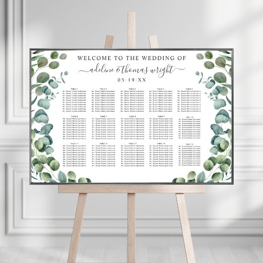Elegant Eukalyptus Greenerity Hochzeit Poster