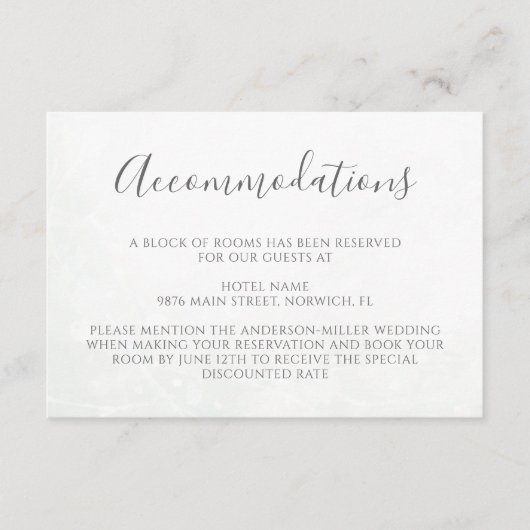 Elegant Eukalyptus Greenerity Hochzeitsunterkunft Begleitkarte (Vorderseite)