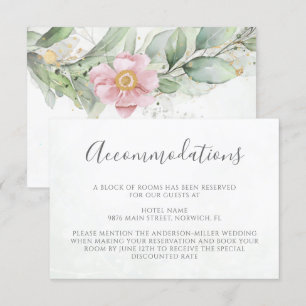 Elegant Eukalyptus Greenerity Hochzeitsunterkunft Begleitkarte