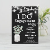 Elegant Eukalyptus Greenerity I Do Engagement Part Einladung (Stehend Vorderseite)