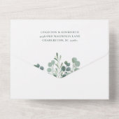 Elegant Eukalyptus Greenerity Wedding All in One I Einladung (Rückseite)