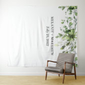 Elegant Eukalyptus Greenerity Wedding Backdrop Wandteppich (Beispiel (Horizontal))