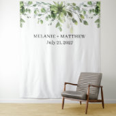 Elegant Eukalyptus Greenerity Wedding Backdrop Wandteppich (Beispiel)