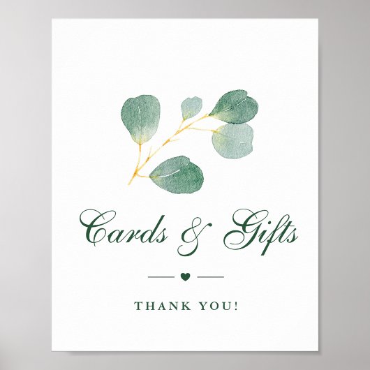 Elegant Eukalyptus Greenerity Wedding Cards & Gift Poster