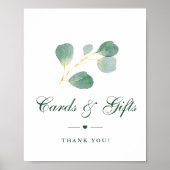 Elegant Eukalyptus Greenerity Wedding Cards & Gift Poster (Vorne)