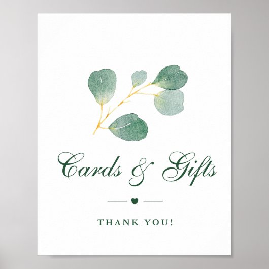 Elegant Eukalyptus Greenerity Wedding Cards & Gift Poster (Vorne)