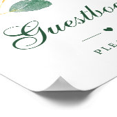 Elegant Eukalyptus Greenerity Wedding Gästebuchssi Poster (Ecke)