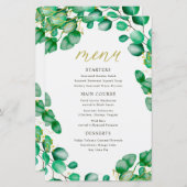Elegant Eukalyptus Greenerity Wedding Menu (Vorne/Hinten)