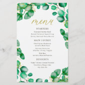 Elegant Eukalyptus Greenerity Wedding Menu (Vorderseite)
