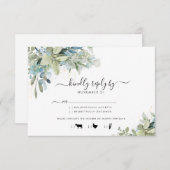 Elegant Eukalyptus Greenerity Wedding Menu UAWG RSVP Karte (Vorne/Hinten)