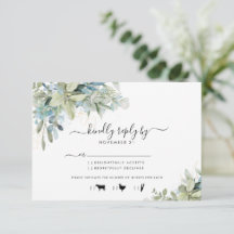 Elegant Eukalyptus Greenerity Wedding Menu UAWG