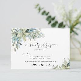 Elegant Eukalyptus Greenerity Wedding Menu UAWG RSVP Karte