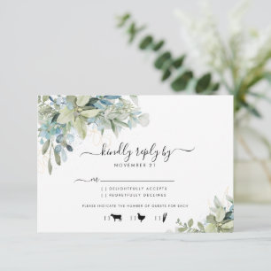 Elegant Eukalyptus Greenerity Wedding Menu UAWG RSVP Karte