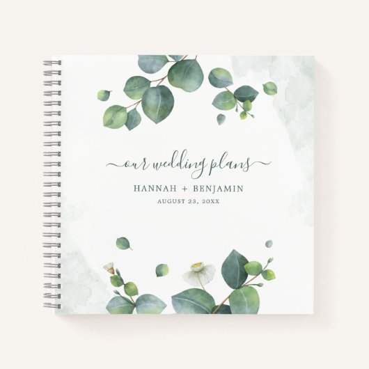 Elegant Eukalyptus Greenerity Wedding Planner Notizblock (Vorderseite)