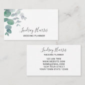 Elegant Eukalyptus Greenerity Wedding Planner Visitenkarte (Vorne/Hinten)