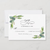 Elegant Eukalyptus Greenerity Wedding RSVP Card (Vorderseite)
