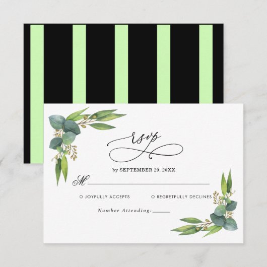 Elegant Eukalyptus Greenerity Wedding RSVP Card Karte (Vorne/Hinten)