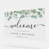 Elegant Eukalyptus Greenerity Wedding Welcome Acrylschild (Winkel)
