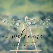 Elegant Eukalyptus Greenerity Wedding Welcome Acrylschild (Neutral)