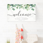 Elegant Eukalyptus Greenerity Wedding Welcome Banner (Insitu)