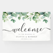 Elegant Eukalyptus Greenerity Wedding Welcome Banner (Horizontal)
