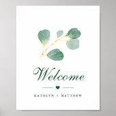 Elegant Eukalyptus Greenerity Wedding Welcome Poster (Vorne)
