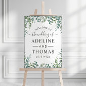 Elegant Eukalyptus Greenerity Wedding Welcome Poster
