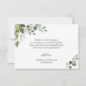 Elegant Eukalyptus Greenery 3 FOTO Wedding Dankeskarte (Rückseite)