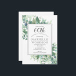 Elegant Eukalyptus Greenery 60. Geburtstag Einladung<br><div class="desc">Eine elegante 60. Geburtstagsfeier mit üppiger botanischer Eukalyptus-Vegetation,  begleitet von einer klassischen Gravur und offener Gesichtstypografie.</div>