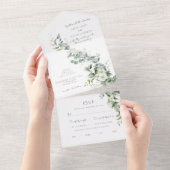 Elegant Eukalyptus Greenery All In One Einladung (Abreißtisch)