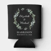 Elegant Eukalyptus Greenery Black Gastgeschenk Hoc Dosenkühler (Rückseite)