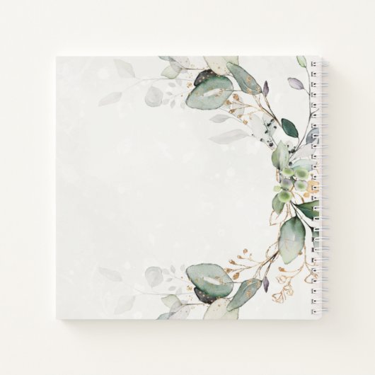 Elegant Eukalyptus Greenery Botanical Notizblock (Rückseite)