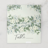 Elegant Eukalyptus Greenery Botanische Hochzeit Platzkarte (Außenseite Aufgefaltet)