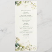 Elegant Eukalyptus Greenery Botanische Zeremonie Programm (Rückseite)