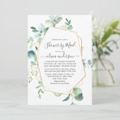 Elegant Eukalyptus Greenery Brautparty by Mail Einladung (Stehend Vorderseite)