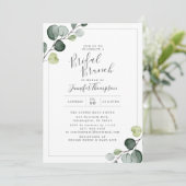Elegant Eukalyptus Greenery Brautparty Einladung (Stehend Vorderseite)